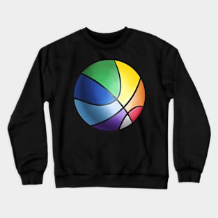 Colorful Basketball In Rainbow Colors With Crewneck Sweatshirt